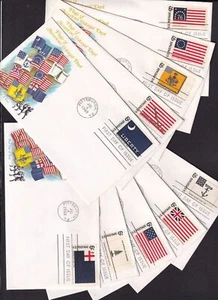 1968 Historic Flags Sc 1345 thru 1354 set of 10 with Fleetwood cachets - Picture 1 of 2