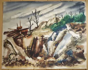BERNICE ZUMWALT, LISTED CALIFORNIA CA WATERCOLOR MODERN IMPRESSIONIST LANDSCAPE - Picture 1 of 16