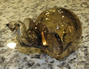 Vintage Elephant Smokey Gray Glass - Art Deco - 2 inches tall - Picture 1 of 3