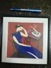 NEW CHINESE Original Painting Woman Dreaming 20cmx20cm Frame Included