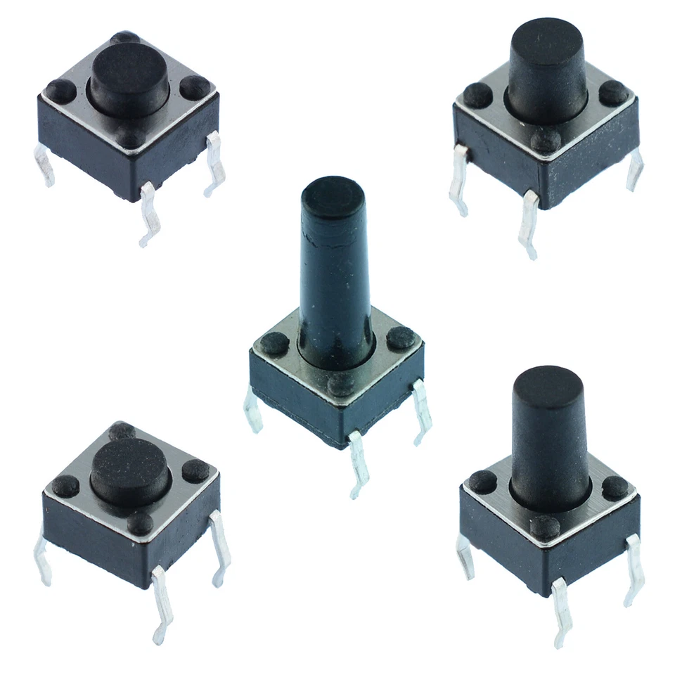 6x6mm Momentary Tactile Mini Miniature Push Button Switch PCB Mounted SPST - Image 1 of 1