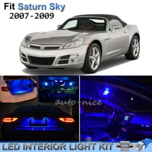 For 2007-2009 Saturn Sky Brilliant Blue LED Interior Lights Kit 7 Pieces - Picture 1 of 8