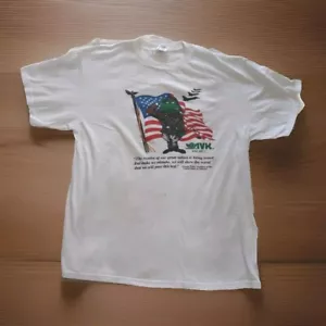 Camisa Vintage 2001 WIVK 107.7 Estación de Radio Talla XL Delta Etiqueta George Bush Cita - Imagen 1 de 9