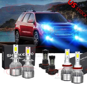 For GMC Acadia 2007 2008 2009 - 2012 - 6X 8000K LED Headlight Hi/Lo + Fog Light - Picture 1 of 11