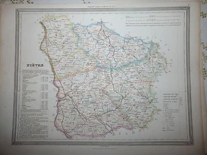 Auguste LOGEROT Mongeon XIX eme carte aquarellée Département NIEVRE - Picture 1 of 1