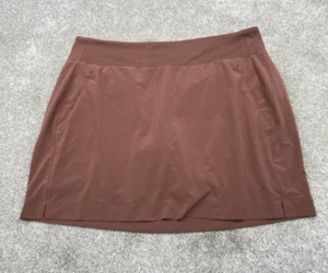 Gonna pantaloncino donna Athleta Soho 14 marrone golf tennis zip tasche 5483 - Foto 1 di 12