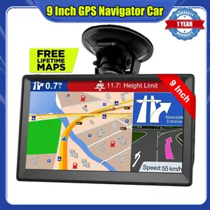 2024 9'' Car Truck Sat Nav GPS Navigation 8GB Free Lifetime UK Maps Touch Screen - Picture 1 of 16