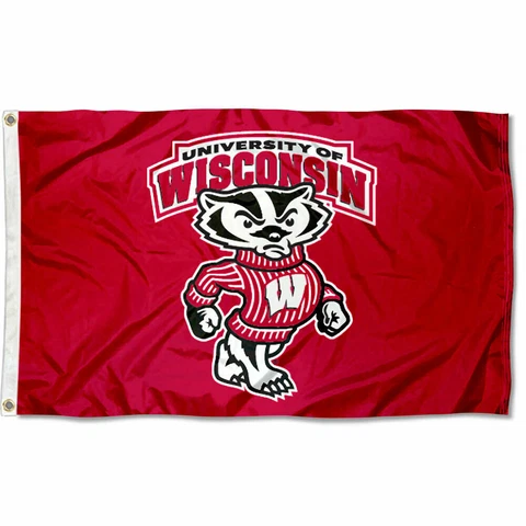 University of Wisconsin Badgers Flag UW Bucky Large 3x5 Cover