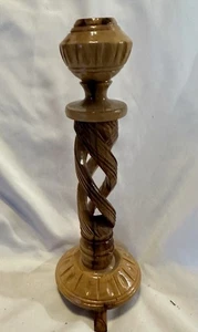 Schabbat Olivenholz 10" konischer Kerzenständer Israel Jerusalem Gerste Twist Holyland - Bild 1 von 12