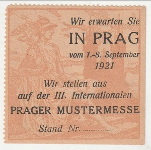 Czechoslovakia - III International Sample Fair label 1921(M) - Picture 1 of 1