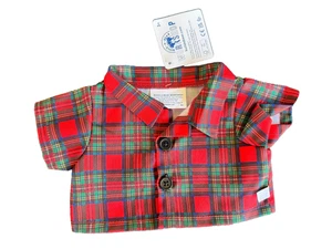Build a Bear Full Size Clothing -  New ~ Red Tartan Shirt - Picture 1 of 1