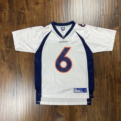 Camiseta de fútbol americano de los Denver Broncos Jay Cutler #6 Reebok NFL blanca juvenil grande 14-16 Foto 1 de 4
