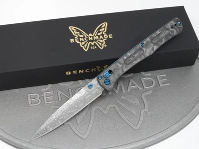 Benchmade 417-232 Fact Gold Class AXIS Damascus Camo Carbon Folding Knife #199 - Image 1 of 4