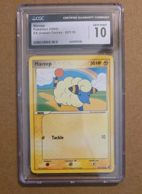 2005 Pokemon EX Unseen Forces CGC10 GM MINT Mareep 62/115 - Image 1 of 4