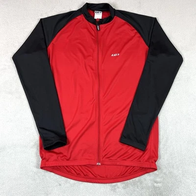 Jersey de ciclismo Louis Garneau para hombre grande rojo negro cremallera completa poliéster Foto 1 de 4