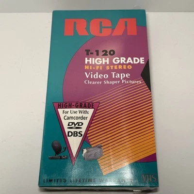 1999 RCA T-120 Hi Fi Stereo High Grade Blank VHS Tape Sealed NEW Up To 6 Hours - Image 1 of 4