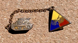 WW2 Insegna Spilla da bavero Sweetheart carro armato armatura militare esercito USA - Foto 1 di 6