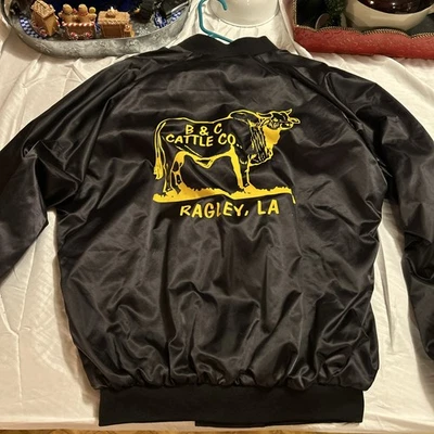 Chaqueta Cardinal De Colección Talla A L-Negro Nylon-Frente a Presión-B y Ganado Co-Ragley LA Foto 1 de 4