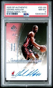 2005 SP AUTHENTIC SENSATIONAL SIGS HEAT UDONIS HASLEM AUTO PSA 8 POP 1 RARE!!!!! - Picture 1 of 4