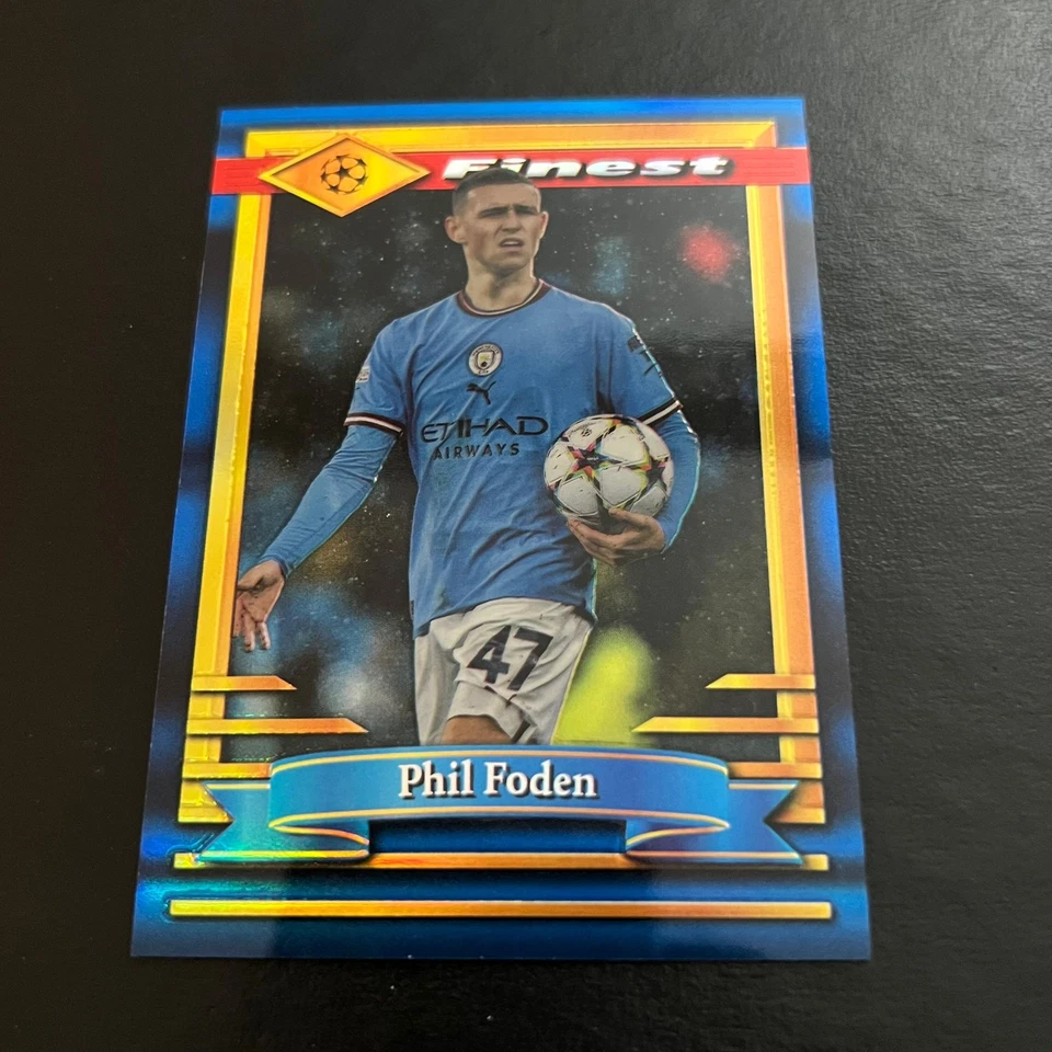 2022-23 Topps Finest Flashbacks UEFA UCC Blue #47 Phil Foden /99 Manchester City - Image 1 of 2