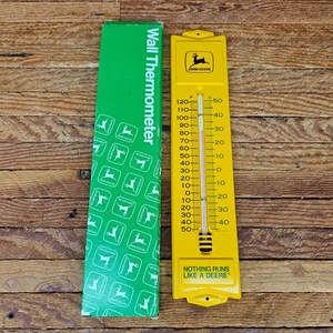 Vintage John Deere Wall Thermometer Nothing Runs Like A Deere OBM-381 Metal NOS - Picture 1 of 17