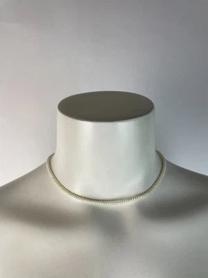 Vintage 1950's 1960's Genuíno Colar de Pérolas Donut de Água Doce 16,5" Comprimento, K19 - Imagem 1 de 4