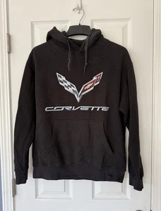 Men's GM Corvette Hoodie Size M Black Pullover Sweatshirt - Picture 1 of 11
