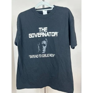Vintage y2k the terminator governor t-shirt Governator Arnold Schwarzenegger L - Picture 1 of 3