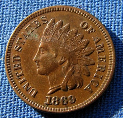 *BONITO CENTAVO CABEZA INDIA 1869 "MEJOR FECHA" LIMPIO - ESTADO FRESCO* Foto 1 de 2