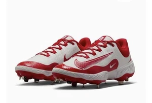 Nike Alpha Huarache Elite 4 Low Baseball Cleats Metal Men's 13 NEW FD2745 Red - Picture 1 of 11