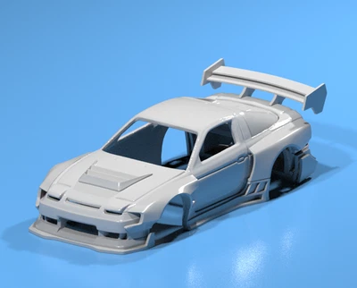 Kit de carrocería ancha FatBoi de resina 3D para Hot Wheels 180SX - JDM Custom Mod Set Foto 1 de 4