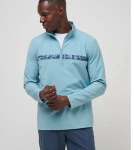 NWT Travis Matthew Men's Swell Season Quarter Zip Pullover Shirt Blue Size XXL - Picture 1 of 20