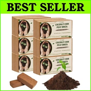 12 Pack Organic Coco Coir Bricks - Sustainable Planting Substrate for Gardens - Picture 1 of 9