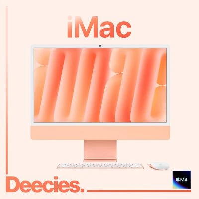 Apple M4 24-inch iMac 10-core CPU 10-core GPU 16GB Ram 256GB SSD Orange Nano NEW - Image 1 of 4