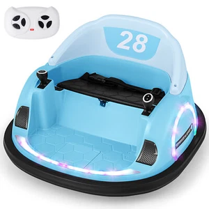 12V Electric 360° Spin Car Toy Ride on Bumper Car for Toddlers w/ Remote Control - Picture 1 of 11