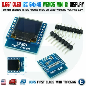 0.66 Inch OLED Display Module D1 Mini 64x48 LCD Screen IIC I2C HW-699 Arduino - Picture 1 of 4