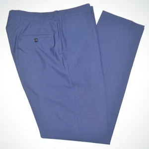 Mint TED BAKER Jefferson 100% Wool Bright Navy Flat Front Dress Pants 33 x 32 - Picture 1 of 4
