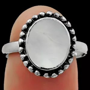 Natural Mother Of Pearl 925 Sterling Silver Ring s.8 Jewelry R-1071 - Picture 1 of 5