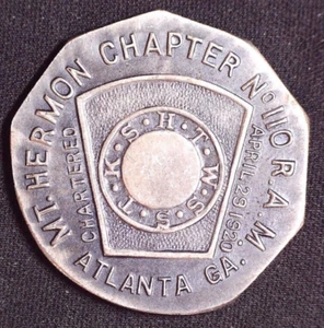 Mt. Hermon Chapter No 110 Masonic Shekel Penny Token Atlanta Georgia - Picture 1 of 2
