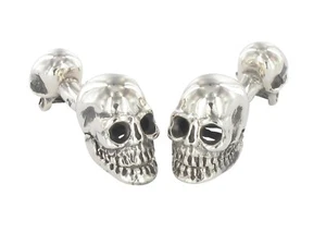 BROOKER Manschettenknöpfe Totenkopf Schädel Silber - Picture 1 of 1