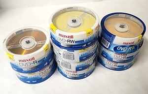 NEW Maxell DVD-R 4.7GB Write-Once 16x Recordable Disc Spindles 155 Discs Sealed - Picture 1 of 7