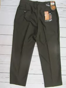 Haggar Mens 34X29 Dress Pants Herringbone Comfort Brown Plain Front Nwt Relax - Picture 1 of 6