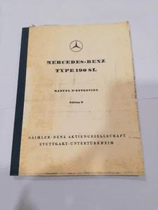 mercedes type 190 sl libretto libro manuale uso manutenzione book owners livre - Foto 1 di 6