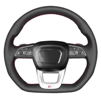 Cubierta de cuero artificial para volante de coche para Audi Q5 SQ5 2017-2019 Q3 2018 Foto 1 de 4