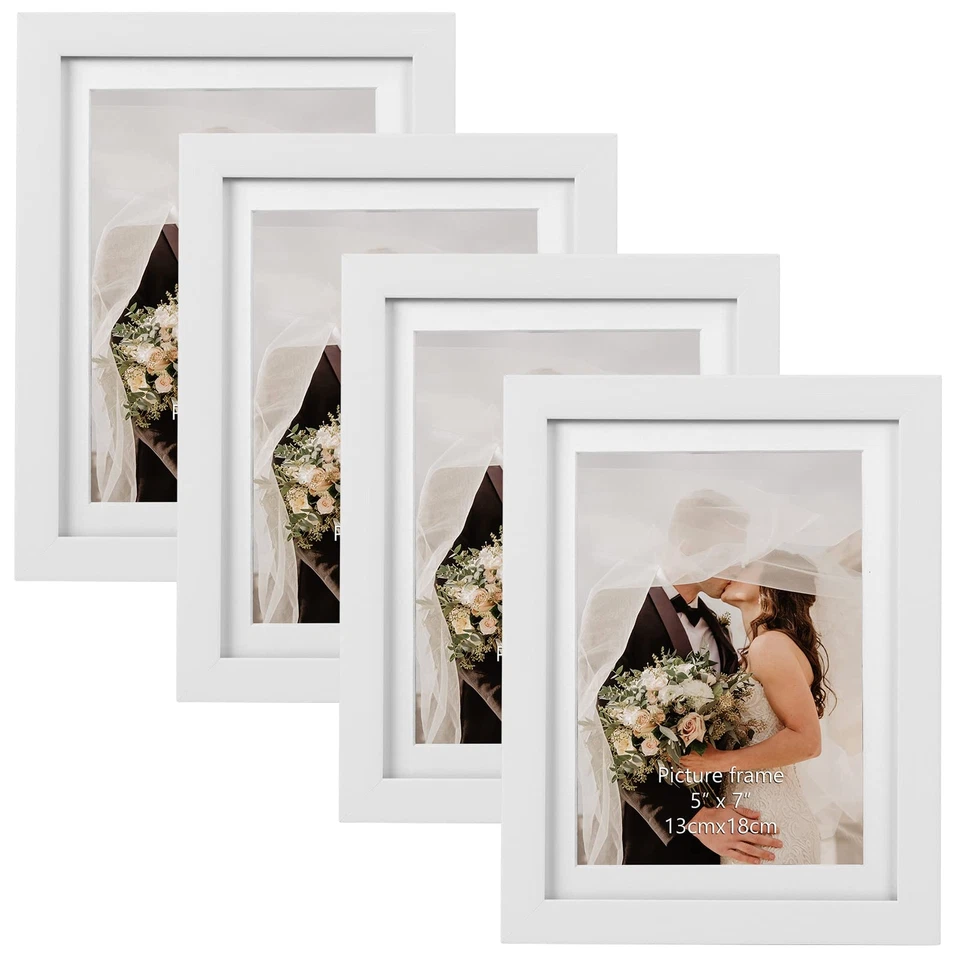 4er Set Bilderrahmen 13x18 cm mit Passepartout oder 15x20 cm ohne Passepartou... - Bild 1 von 4