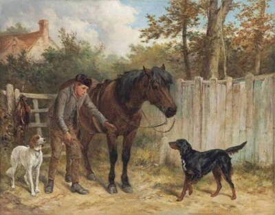 Impresión en lienzo de James Hardy Jr. un joven guardabosques con pony y perros #3828 Foto 1 de 4