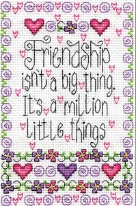Kit Punto de Cruz Contado ~ Diseño Funciona Floral Amistad Diciendo #DW3227 - Imagen 1 de 5