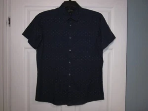 MARC ANTHONY LUXURY SLIM FIT BLUE PRINT  SHIRT, MENS M, #262YH - Picture 1 of 10