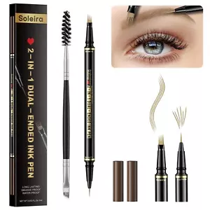Eyebrow Pen, Waterproof Eyebrow Pencil with 4 Tip Microblading Eyebrow Pen an... - Picture 1 of 6