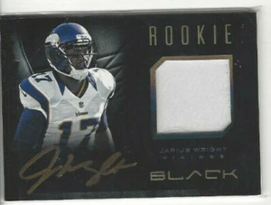 Jarius Wright 2012 Black Signature Materials Prime #d 291/349 RC #34 Rookie Auto - Picture 1 of 2